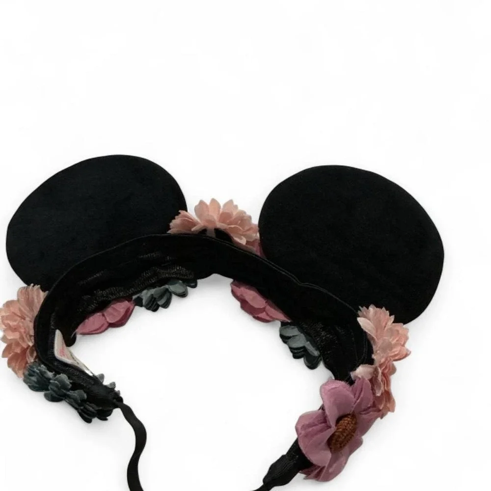 Tokyo Disney Resort Minnie Mouse Headband Womens OS Black Floral Strap